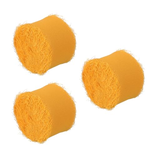 PATIKIL 1.5" x 7 Yard Fransen Chiffon Seidenband 3 Rollen Handgemachte Ausgefranste Kanten Band Set für Blumenstrauß Verpackung Geschenk Wickeln Hochzeit Einladungen Heimwerken Gelb von PATIKIL
