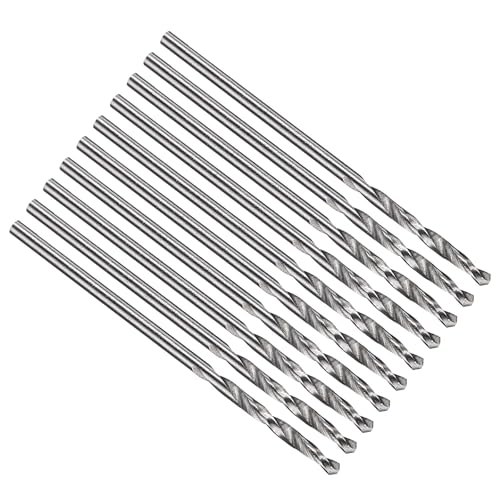 PATIKIL 1.6mm Bohrer, Jobber gerade Schaft M2 High-Speed Stahl 135° Unbeschichtet Hell für Edelstahl Mittelhartes Metall - 10er Pack von PATIKIL