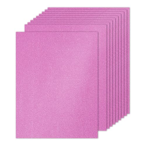 PATIKIL 10 Blätter Dunkelrosa Glitzer Karton 8,5 x 11 Zoll, Glitzer Kartonpapier Rechteck Premium Funkelndes Papier Bastelkartonpapier 250gsm für Scrapbook Karte DIY Kunst Hochzeitsfeier von PATIKIL