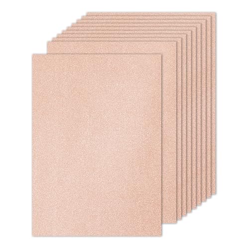 PATIKIL 10 Blätter Roségold Glitzer Kartonpapier, A4 250gsm Rechteck Premium Funkelndes Papier Bastelkarton für Scrapbook Kartenherstellung DIY Kunstprojekte Hochzeitsfeier von PATIKIL