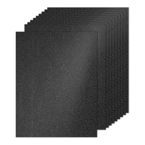 PATIKIL 10 Blätter Schwarzes Glitzer Karton 8,5 x 11 Zoll, Glitzer Kartonpapier Rechteck Premium Funkelndes Papier Bastelkartonpapier 250gsm für Scrapbook Karte DIY Kunst Hochzeitsfeier von PATIKIL