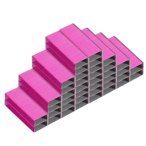 PATIKIL #10 Standard Heftklammern, 10er Pack 10000 Stück 3/16" Beinlänge Flachklammer Meißelspitze Heftklammern Jam-Free für Schreibtischhefter Büro Desktop Home Zubehör, Rosarot von PATIKIL