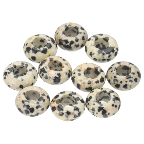 PATIKIL 10 Stück Natursteinperlen, Großloch-Rondelle-Perlen, lose europäische Kristallperlen-Packung für Schmuckarmband DIY Handwerk, 14 x 8 MM, Spots PATIKIL 10 Stück Natursteinperlen, Großloch-Rondelle-Perlen, lose europäische Kristallperlen-Packung für Schmuckarmband DIY Handwerk, 14 x 8 MM, Spots von PATIKIL