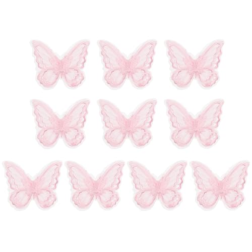 PATIKIL 10 Stück Stickerei Spitze Schmetterling Applikation, 2"x2.4" Schmetterling Aufbügler mit Doppelschicht Organza Applikationen für Kleidung Hochzeitskleiderk, Rosa PATIKIL 10 Stück Stickerei Spitze Schmetterling Applikation, 2"x2.4" Schmetterling Aufbügler mit Doppelschicht Organza Applikationen für Kleidung Hochzeitskleiderk, Rosa von PATIKIL
