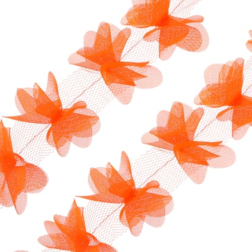 PATIKIL 10 Yards Blumen Spitzenband, 6cm B Spitzenstoff Blumen Spitzenborte 3D DIY Nähen für Handwerk Hochzeitskleid Hut Blumenvorhang Verziert, Orange PATIKIL 10 Yards Blumen Spitzenband, 6cm B Spitzenstoff Blumen Spitzenborte 3D DIY Nähen für Handwerk Hochzeitskleid Hut Blumenvorhang Verziert, Orange von PATIKIL