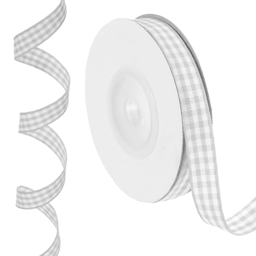 PATIKIL 10 Yards x 0.4" Karo-Band, Grau und Weiß Gingham-Band Geschenkverpackungsband für Thanksgiving-Bow Wreath Craft Geburtstag Hochzeit PATIKIL 10 Yards x 0.4" Karo-Band, Grau und Weiß Gingham-Band Geschenkverpackungsband für Thanksgiving-Bow Wreath Craft Geburtstag Hochzeit von PATIKIL