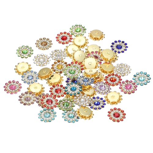 PATIKIL 100 Stk. Aufnäh-Rhinestones Kristalle 14mm, 3 Schichten Nähen Blumenkralle Strass Glas Edelsteine Metallbasis für Bastelkleidung Gürteldekoration, Multicolor PATIKIL 100 Stk. Aufnäh-Rhinestones Kristalle 14mm, 3 Schichten Nähen Blumenkralle Strass Glas Edelsteine Metallbasis für Bastelkleidung Gürteldekoration, Multicolor von PATIKIL