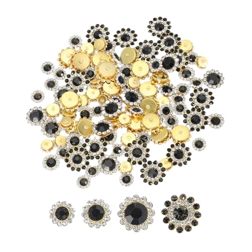 PATIKIL 100 Stück Aufnäh-Rhinestones Kristalle 14mm, 3 Schichten Nähen Blumenkralle Strass Glas Edelsteine Metallbasis für DIY Handwerk Kleid Kleidung Gürtel Dekoration, Gold/Schwarz PATIKIL 100 Stück Aufnäh-Rhinestones Kristalle 14mm, 3 Schichten Nähen Blumenkralle Strass Glas Edelsteine Metallbasis für DIY Handwerk Kleid Kleidung Gürtel Dekoration, Gold/Schwarz von PATIKIL