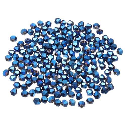 PATIKIL 100 Stück Facettierte Glasperlen, 8mm Kristall Facettierte Perlen, Kristallperlen Zum Auffädeln, Doppelkegel Perlen für Armband, Halskette, Schmuckherstellung DIY, Dunkelblau von PATIKIL