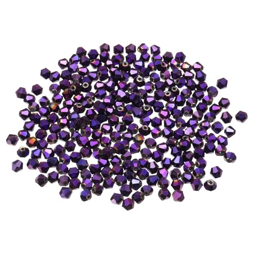 PATIKIL 100 Stück Facettierte Glasperlen, 8mm Kristall Facettierte Perlen, Kristallperlen Zum Auffädeln, Doppelkegel Perlen für Armband, Halskette, Schmuckherstellung DIY, Lila von PATIKIL