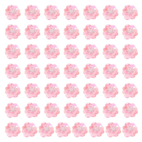 PATIKIL 100 Stück Pailletten Blumen Aufnäher, 0,8"/2cm Blumen Applikation mit Kristall Perlen zum Aufnähen auf Stoff Patch für Kleidung Schuhe Taschen Accessoire, Rosa von PATIKIL