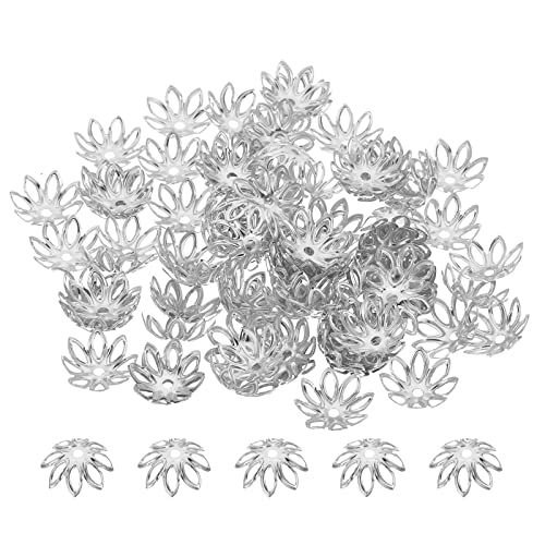 PATIKIL 100 Stück Perlenkappe, 14x5mm Blume Perlenkappen Zwischenperlen Metallperlen Blume Petal Bead für DIY Schmuck Herstellung Ohrring Armband Halskette Handwerk, Silber Ton PATIKIL 100 Stück Perlenkappe, 14x5mm Blume Perlenkappen Zwischenperlen Metallperlen Blume Petal Bead für DIY Schmuck Herstellung Ohrring Armband Halskette Handwerk, Silber Ton von PATIKIL
