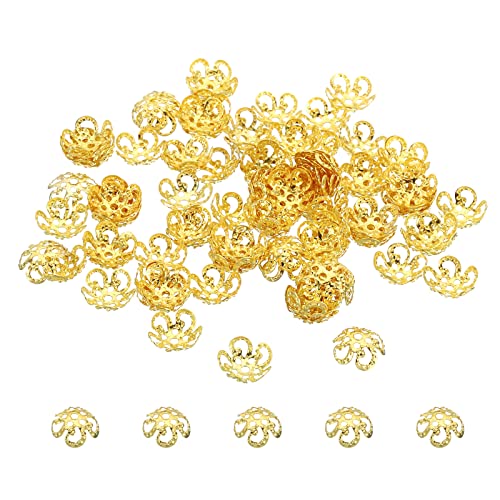 PATIKIL 100 Stück Perlenkappe, 8x3mm Blume Perlenkappen Zwischenperlen Metallperlen Blume Petal Bead für DIY Schmuck Herstellung Ohrring Armband Halskette Handwerk, Goldton PATIKIL 100 Stück Perlenkappe, 8x3mm Blume Perlenkappen Zwischenperlen Metallperlen Blume Petal Bead für DIY Schmuck Herstellung Ohrring Armband Halskette Handwerk, Goldton von PATIKIL