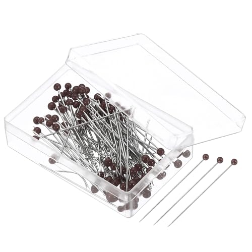 PATIKIL 100 Stück Stecknadeln mit Kopf Groß, 37mm Nähnadeln Pins Pin mit Perlenförmig Kugel Kopf für Stoff Dekorativ Kleider Herstellung Basteln, Braun PATIKIL 100 Stück Stecknadeln mit Kopf Groß, 37mm Nähnadeln Pins Pin mit Perlenförmig Kugel Kopf für Stoff Dekorativ Kleider Herstellung Basteln, Braun von PATIKIL