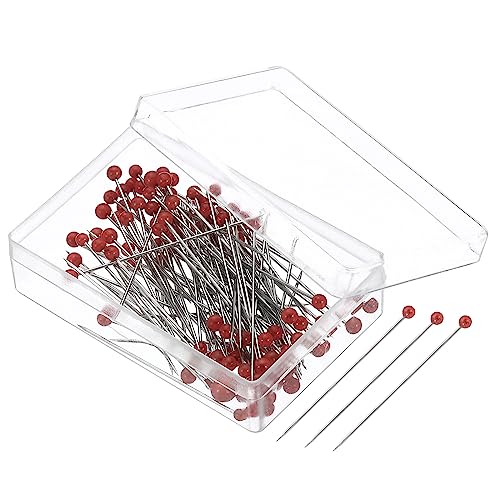 PATIKIL 100 Stück Stecknadeln mit Kopf Groß, 37mm Nähnadeln Pins Pin mit Perlenförmig Kugel Kopf für Stoff Dekorativ Kleider Herstellung Basteln, Leuchtendes Rot PATIKIL 100 Stück Stecknadeln mit Kopf Groß, 37mm Nähnadeln Pins Pin mit Perlenförmig Kugel Kopf für Stoff Dekorativ Kleider Herstellung Basteln, Leuchtendes Rot von PATIKIL