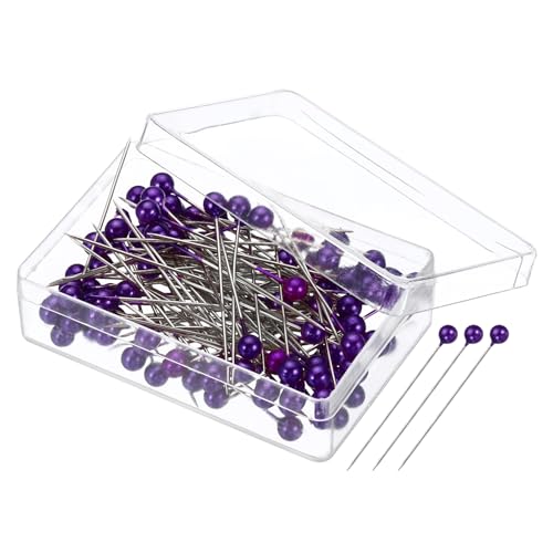 PATIKIL 100 Stück Stecknadeln mit Kopf Groß, 38mm Nähnadeln Pins Nähen mit Plastik Perlenförmig für Stoff Dekorativ Schmuck Basteln und Nähen Projekt, Dunkelviolett PATIKIL 100 Stück Stecknadeln mit Kopf Groß, 38mm Nähnadeln Pins Nähen mit Plastik Perlenförmig für Stoff Dekorativ Schmuck Basteln und Nähen Projekt, Dunkelviolett von PATIKIL