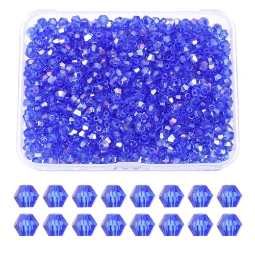 PATIKIL 1000 Stück 3mm Bicone Glas Kristallperlen, Facettierte Glas Abstandshalter Perlen Mit Box Für Schmuckherstellung Armband Halskette Ohrringe DIY Sonnenfänger Basteln, Blau AB PATIKIL 1000 Stück 3mm Bicone Glas Kristallperlen, Facettierte Glas Abstandshalter Perlen Mit Box Für Schmuckherstellung Armband Halskette Ohrringe DIY Sonnenfänger Basteln, Blau AB von PATIKIL