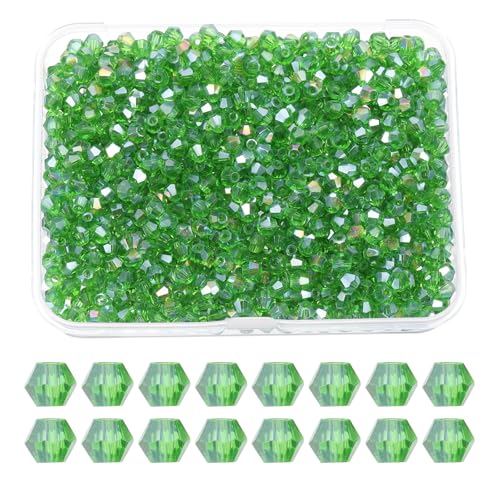 PATIKIL 1000 Stück 3mm Bicone Glas Kristallperlen, Facettierte Glas Abstandshalter Perlen Mit Box Für Schmuckherstellung Armband Halskette Ohrringe DIY Sonnenfänger Basteln, Grasgrün AB PATIKIL 1000 Stück 3mm Bicone Glas Kristallperlen, Facettierte Glas Abstandshalter Perlen Mit Box Für Schmuckherstellung Armband Halskette Ohrringe DIY Sonnenfänger Basteln, Grasgrün AB von PATIKIL