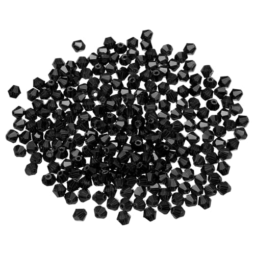 PATIKIL 1000 Stück Facettierte Glasperlen, 4mm Kristall Facettierte Perlen, Kristallperlen Zum Auffädeln, Doppelkegel Perlen für Armband, Halskette, Schmuckherstellung DIY, Schwarz PATIKIL 1000 Stück Facettierte Glasperlen, 4mm Kristall Facettierte Perlen, Kristallperlen Zum Auffädeln, Doppelkegel Perlen für Armband, Halskette, Schmuckherstellung DIY, Schwarz von PATIKIL