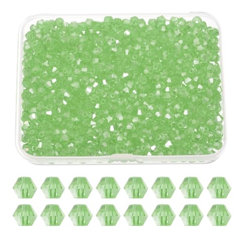 PATIKIL 1000 Stück Facettierte Glasperlen, 4mm Kristall Facettierte Perlen, Kristallperlen Zum Auffädeln, Doppelkegel Perlen mit Box für Armband, Halskette, Schmuckherstellung, Hellgrün PATIKIL 1000 Stück Facettierte Glasperlen, 4mm Kristall Facettierte Perlen, Kristallperlen Zum Auffädeln, Doppelkegel Perlen mit Box für Armband, Halskette, Schmuckherstellung, Hellgrün von PATIKIL