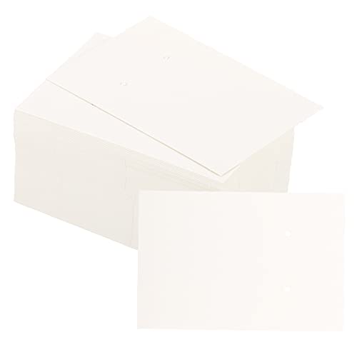 PATIKIL 100Pack 2.5" x3.5" Leere Papier Visitenkarten Klein Karteikarten Lernkarten Notizkarte Mini Etiketten mit Loch für DIY Sammelalben Weiß von PATIKIL