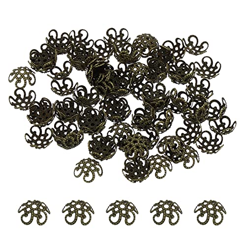 PATIKIL 100 Stück Perlenkappe, 10x4mm Blume Perlenkappen Zwischenperlen Metallperlen Blume Petal Bead für DIY Schmuck Herstellung Ohrring Armband Halskette Handwerk, Bronzeton PATIKIL 100 Stück Perlenkappe, 10x4mm Blume Perlenkappen Zwischenperlen Metallperlen Blume Petal Bead für DIY Schmuck Herstellung Ohrring Armband Halskette Handwerk, Bronzeton von PATIKIL