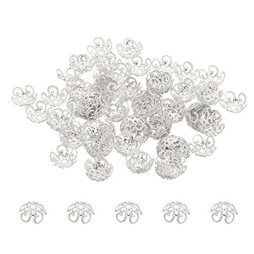 PATIKIL 100 Stück Perlenkappe, 10x4mm Blume Perlenkappen Zwischenperlen Metallperlen Blume Petal Bead für DIY Schmuck Herstellung Ohrring Armband Halskette Handwerk, Silber Weiß PATIKIL 100 Stück Perlenkappe, 10x4mm Blume Perlenkappen Zwischenperlen Metallperlen Blume Petal Bead für DIY Schmuck Herstellung Ohrring Armband Halskette Handwerk, Silber Weiß von PATIKIL