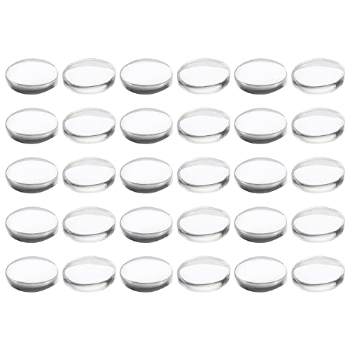 PATIKIL 100 Stück Glas Cabochons 10x8mm Klare Runde Glascabochons, Flache Rückseite Glaskuppel, Glaskuppel für DIY Schmuck, Foto Anhänger Herstellung, Halsketten von PATIKIL