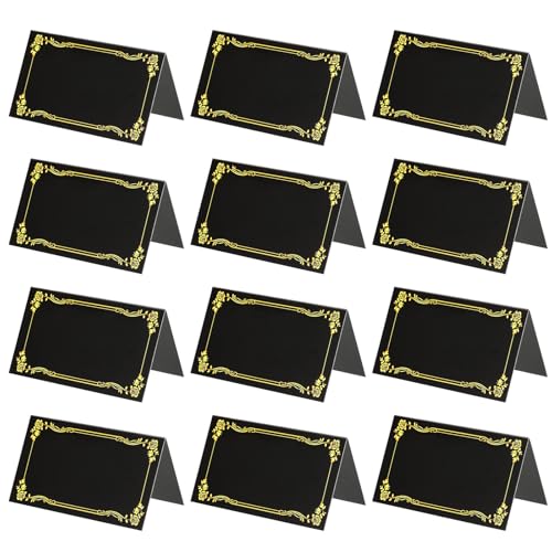 PATIKIL 100Stk Reserviert Tisch Schilder Gold Kanten Druck Tische Zelt Blanko Karte Schwarz PATIKIL 100Stk Reserviert Tisch Schilder Gold Kanten Druck Tische Zelt Blanko Karte Schwarz von PATIKIL