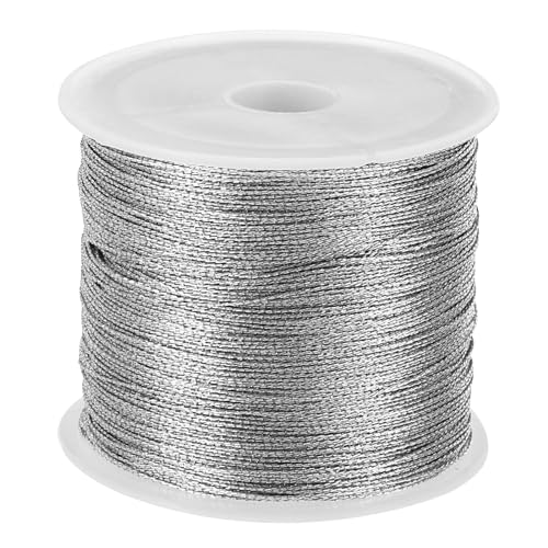 PATIKIL 100m/109yards Metallische Kordel 1 Rolle 0.3mm Durchm Tinsel Ornament Schnur Gewinde für Handwerk Sicken Schmuck Herstellung Geschenk Einpacken Dekoration Silber PATIKIL 100m/109yards Metallische Kordel 1 Rolle 0.3mm Durchm Tinsel Ornament Schnur Gewinde für Handwerk Sicken Schmuck Herstellung Geschenk Einpacken Dekoration Silber von PATIKIL