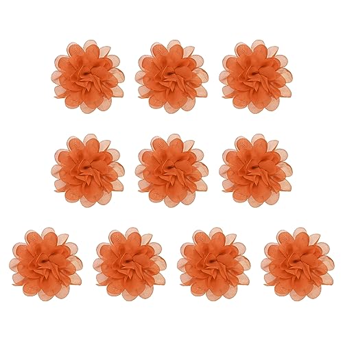 PATIKIL 10Stk 3.9" Chiffon Blumen Netz Stoff Blumen Nähen Gewebe Ornamente Stirnband Verzierungen für Heimwerker Handwerk Hochzeit Dekor Orange PATIKIL 10Stk 3.9" Chiffon Blumen Netz Stoff Blumen Nähen Gewebe Ornamente Stirnband Verzierungen für Heimwerker Handwerk Hochzeit Dekor Orange von PATIKIL