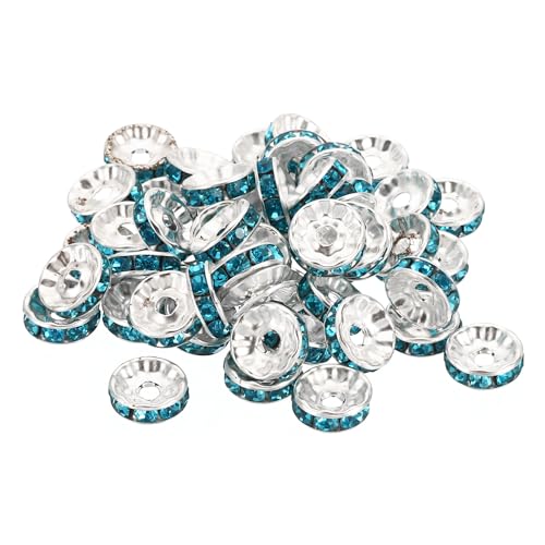 PATIKIL 10mm Abstandshalter Perlen, 100 Stück Perlenabstandshalter Rondelle Abstandshalter Perlen Strass Kleine Runde Glasperlen Kristall Halsketten DIY, Blau PATIKIL 10mm Abstandshalter Perlen, 100 Stück Perlenabstandshalter Rondelle Abstandshalter Perlen Strass Kleine Runde Glasperlen Kristall Halsketten DIY, Blau von PATIKIL