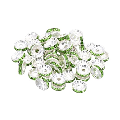 PATIKIL 10mm Abstandshalter Perlen, 100 Stück Perlenabstandshalter Rondelle Abstandshalter Perlen Strass Kleine Runde Glasperlen Kristall Halsketten DIY, Grün PATIKIL 10mm Abstandshalter Perlen, 100 Stück Perlenabstandshalter Rondelle Abstandshalter Perlen Strass Kleine Runde Glasperlen Kristall Halsketten DIY, Grün von PATIKIL