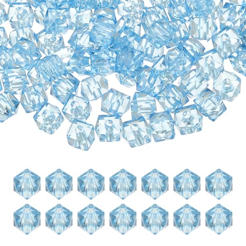 PATIKIL 10mm Acrylwürfel Facettierte Perlen, 200 Stück Quadratische Diamantperlen Lose Abstandperlen für die Schmuckherstellung Armband Halskette Ohrringe, Himmelblau PATIKIL 10mm Acrylwürfel Facettierte Perlen, 200 Stück Quadratische Diamantperlen Lose Abstandperlen für die Schmuckherstellung Armband Halskette Ohrringe, Himmelblau von PATIKIL