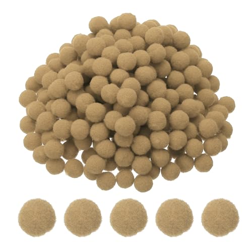 PATIKIL 10mm Bunte Pompons zum Basteln, 500 Stück Filzkugeln Bunt Mini Pom Poms, Bastelarbeiten Puff Bälle Bulk für Hüte Ostern Weihnachtskunst Verzieren Nähen DIY, Khaki von PATIKIL