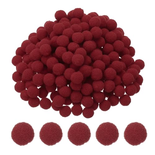 PATIKIL 10mm Bunte Pompons zum Basteln, 500 Stück Filzkugeln Bunt Mini Pom Poms, Bastelarbeiten Puff Bälle Bulk für Hüte Ostern Weihnachtskunst Verzieren Nähen DIY, Weinrot von PATIKIL