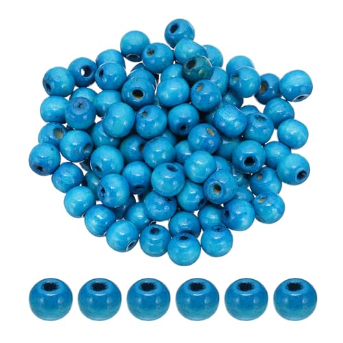 PATIKIL 10mm Holzperlen für Bastelarbeiten, 100 Stück runde Perlen lose Abstandshalterperlen für Makramee-Schmuckarmband DIY handgefertigte Dekoration, Himmelblau PATIKIL 10mm Holzperlen für Bastelarbeiten, 100 Stück runde Perlen lose Abstandshalterperlen für Makramee-Schmuckarmband DIY handgefertigte Dekoration, Himmelblau von PATIKIL