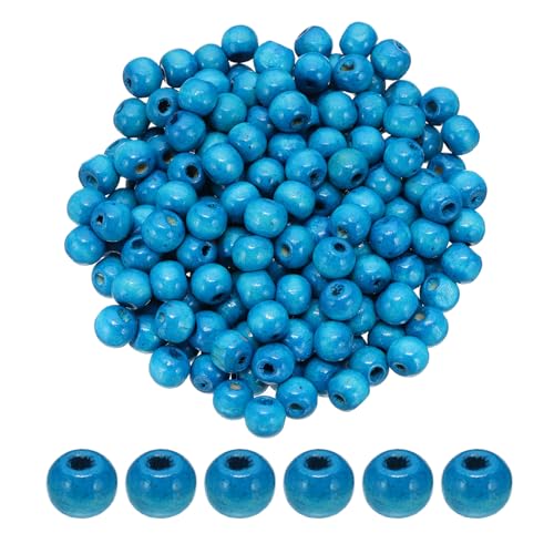 PATIKIL 10mm Holzperlen für Bastelarbeiten, 200 Stück runde Perlen lose Abstandshalterperlen für Makramee-Schmuckarmband DIY handgefertigte Dekoration, Himmelblau PATIKIL 10mm Holzperlen für Bastelarbeiten, 200 Stück runde Perlen lose Abstandshalterperlen für Makramee-Schmuckarmband DIY handgefertigte Dekoration, Himmelblau von PATIKIL