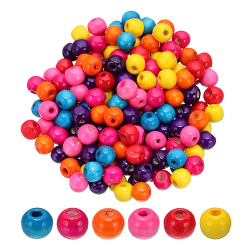 PATIKIL 10mm Holzperlen für Bastelarbeiten, 200 Stück runde Perlen lose Abstandshalterperlen für Makramee-Schmuckarmband DIY handgefertigte Dekoration, Multicolor PATIKIL 10mm Holzperlen für Bastelarbeiten, 200 Stück runde Perlen lose Abstandshalterperlen für Makramee-Schmuckarmband DIY handgefertigte Dekoration, Multicolor von PATIKIL