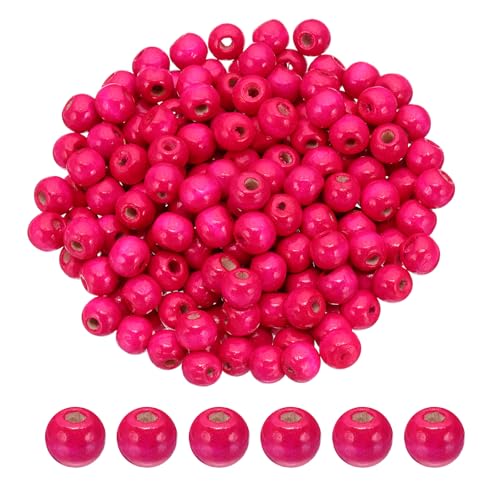 PATIKIL 10mm Holzperlen für Bastelarbeiten, 200 Stück runde Perlen lose Abstandshalterperlen für Makramee-Schmuckarmband DIY handgefertigte Dekoration, Rosarot PATIKIL 10mm Holzperlen für Bastelarbeiten, 200 Stück runde Perlen lose Abstandshalterperlen für Makramee-Schmuckarmband DIY handgefertigte Dekoration, Rosarot von PATIKIL