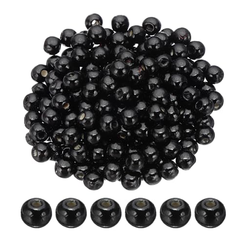 PATIKIL 10mm Holzperlen für Bastelarbeiten, 200 Stück runde Perlen lose Abstandshalterperlen für Makramee-Schmuckarmband DIY handgefertigte Dekoration, Schwarz PATIKIL 10mm Holzperlen für Bastelarbeiten, 200 Stück runde Perlen lose Abstandshalterperlen für Makramee-Schmuckarmband DIY handgefertigte Dekoration, Schwarz von PATIKIL