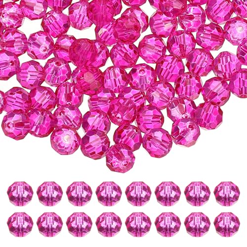 PATIKIL 10mm runde Kristallperlen, 100 Stück Glas facettierte Kugelperlen lose Abstand für die Schmuckherstellung Armband Halskette Ohrringe, Rosarot PATIKIL 10mm runde Kristallperlen, 100 Stück Glas facettierte Kugelperlen lose Abstand für die Schmuckherstellung Armband Halskette Ohrringe, Rosarot von PATIKIL