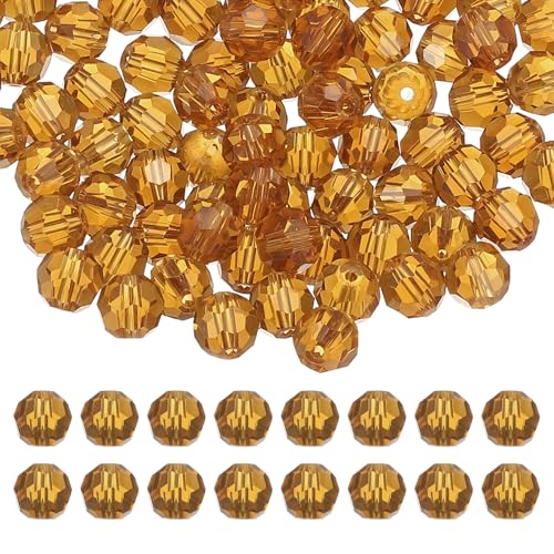 PATIKIL 10mm runde Kristallperlen, 100 Stück Glas facettierte Kugelperlen lose Abstandperle für die Schmuckherstellung Armband Halskette Ohrringe, Hellbernstein PATIKIL 10mm runde Kristallperlen, 100 Stück Glas facettierte Kugelperlen lose Abstandperle für die Schmuckherstellung Armband Halskette Ohrringe, Hellbernstein von PATIKIL