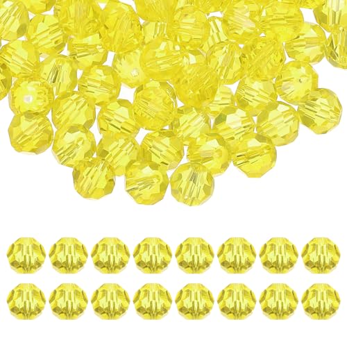 PATIKIL 10mm runde Kristallperlen, 100 Stück Glas facettierte Kugelperlen lose Abstandperle für die Schmuckherstellung Armband Halskette Ohrringe, Zitronengelb PATIKIL 10mm runde Kristallperlen, 100 Stück Glas facettierte Kugelperlen lose Abstandperle für die Schmuckherstellung Armband Halskette Ohrringe, Zitronengelb von PATIKIL