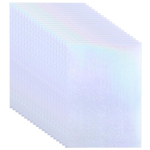 PATIKIL 11,7x8,3" Holographisches Aufkleberpapier, 20 Blatt A4 Polypropylen Selbstklebende Transparente Wasserdichte Laminierfolie für Fotokarten Scrapbook-Dekorationen, Stern von PATIKIL