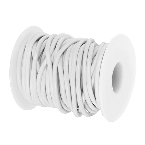 PATIKIL 11 Yard x 3mm Rundlederband für Schmuckherstellung, Lederband Schnur Lederseil für die Herstellung von Halsketten Armbändern Perlen Lanyards Flechten, Weiß PATIKIL 11 Yard x 3mm Rundlederband für Schmuckherstellung, Lederband Schnur Lederseil für die Herstellung von Halsketten Armbändern Perlen Lanyards Flechten, Weiß von PATIKIL