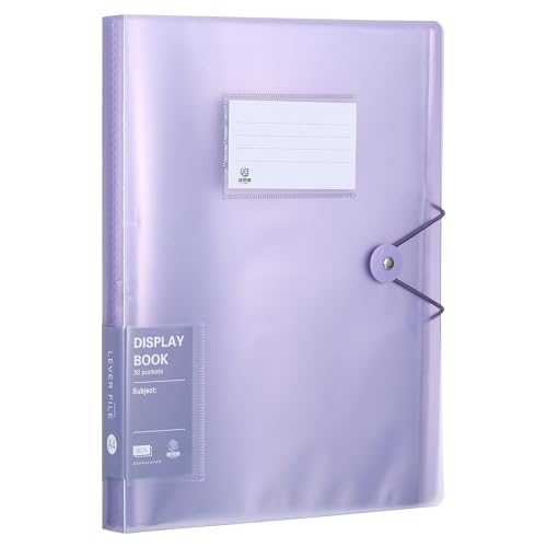 PATIKIL 12,1 x 10,6 Zoll Portfolio-Binder-Ordner, 1 Stück mit 30 Klarsichthüllen für Kunstwerke und Dokumente, Lila von PATIKIL