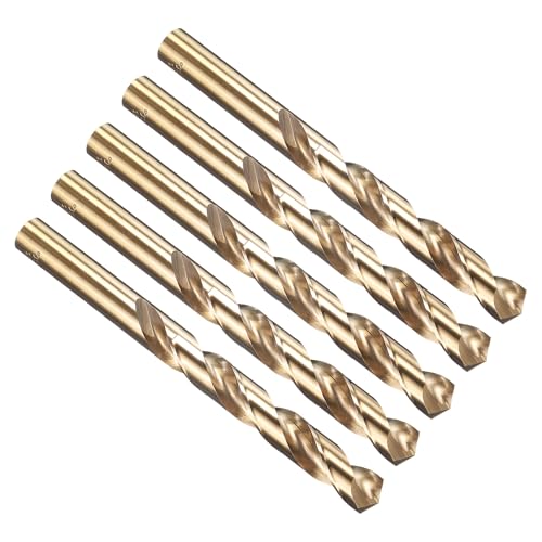 PATIKIL 12,5 mm Bohrer, Jobber gerade Schaft M35 Cobalt 5% High-Speed-Stahl 135° Gold-Finish für Edelstahl-Hartmetall - 5er Pack PATIKIL 12,5 mm Bohrer, Jobber gerade Schaft M35 Cobalt 5% High-Speed-Stahl 135° Gold-Finish für Edelstahl-Hartmetall - 5er Pack von PATIKIL