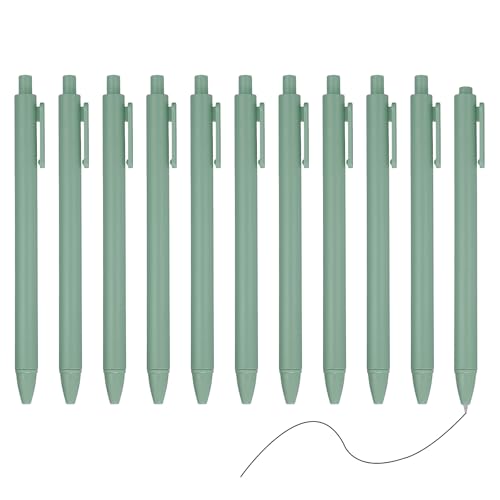 PATIKIL 12 Pack Retraktierbare Kugelschreiber Gel Pens, 0.5mm Feine Spitze Schwarze Tinte Retro Farbe Glattes Schreiben Niedliche Stifte Für Büro Zuhause Journaling Notizbuch, Grün von PATIKIL