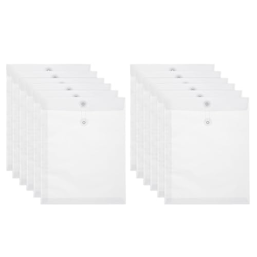 PATIKIL 12 Stk. Kraftpapier-Umschlag mit Schnürverschluss, A4 Vintage-Umschläge Aktenordner Tasche für Büro Geschäft Zuhause Karten Aufbewahrung Dokumente Organisieren, Transparent von PATIKIL